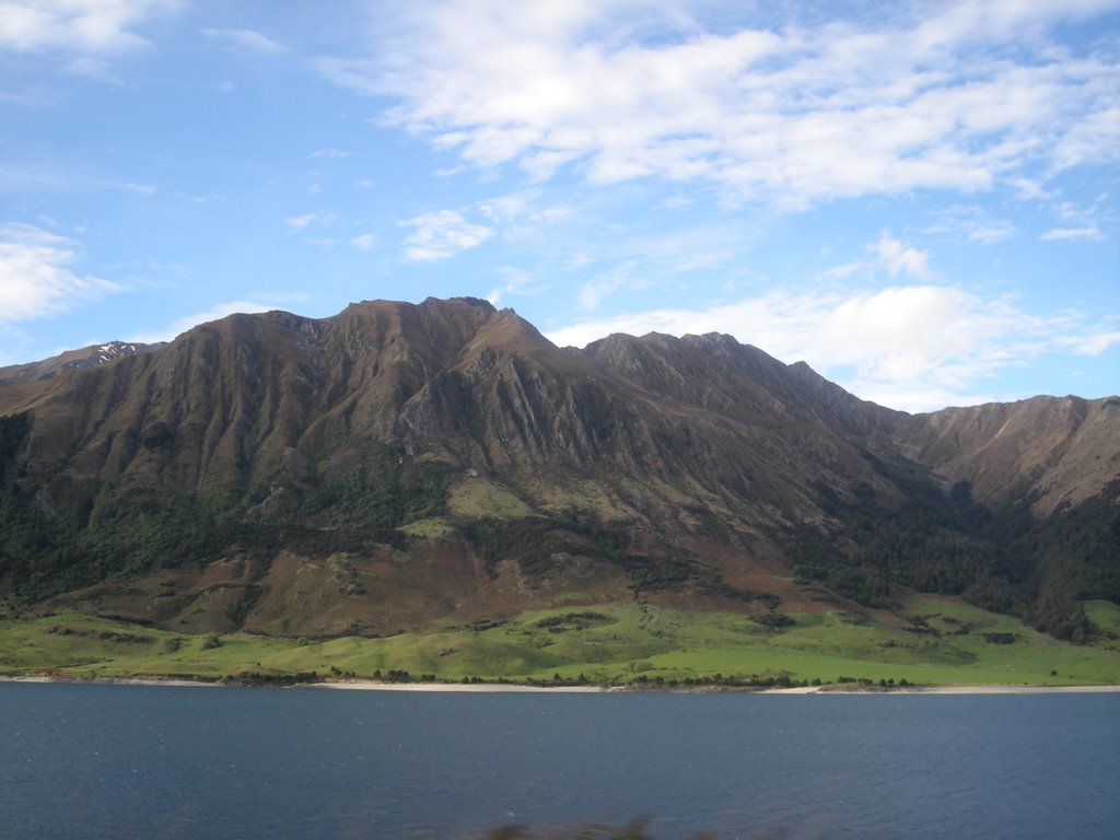 Vertical foliation, mts. near Lake Hawea by Ryan Frazer