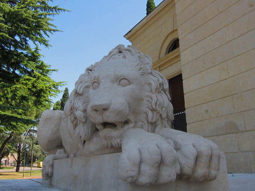 Piazzale Cimitero - Entrata " Due leoni " by Dino Danieli