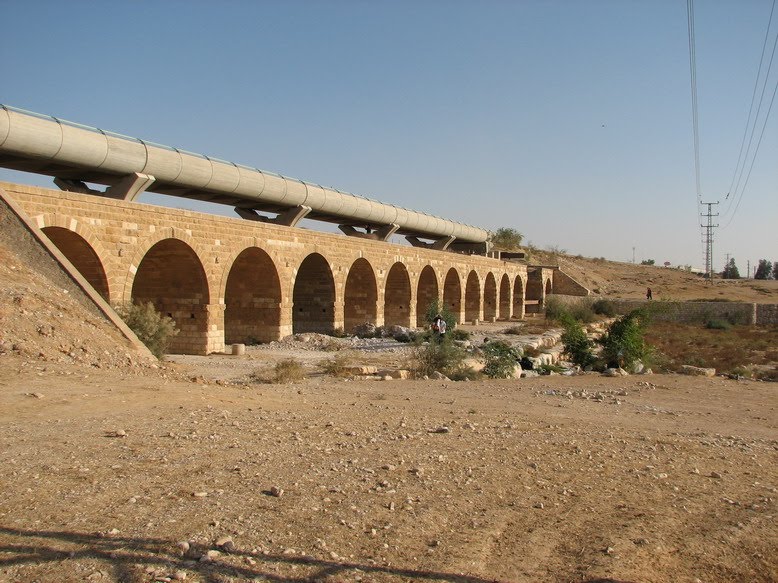 Be'er Sheva, the Turkish railway bridge, new bridge over him to Ramat Hovav, Israel by Kobi Zilberstein