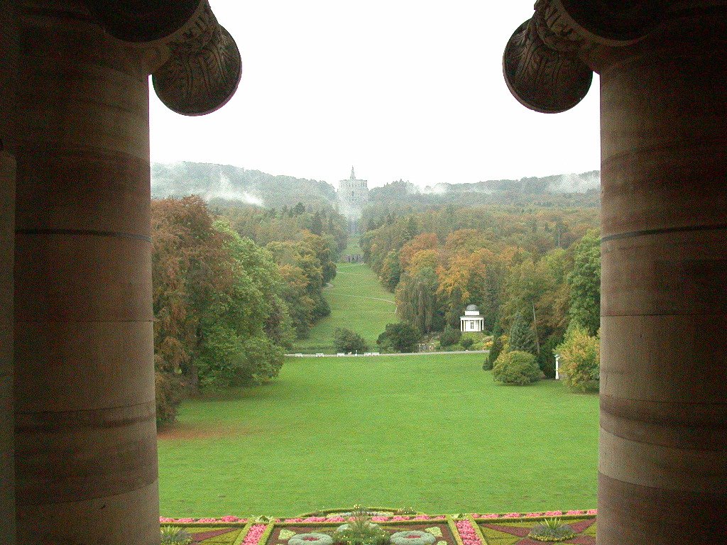 DOCUMENTA Stadt Kassel Blick aus dem Schloss Wilhelmshöhe auf den Herkules by WOLFGANG RÖTH