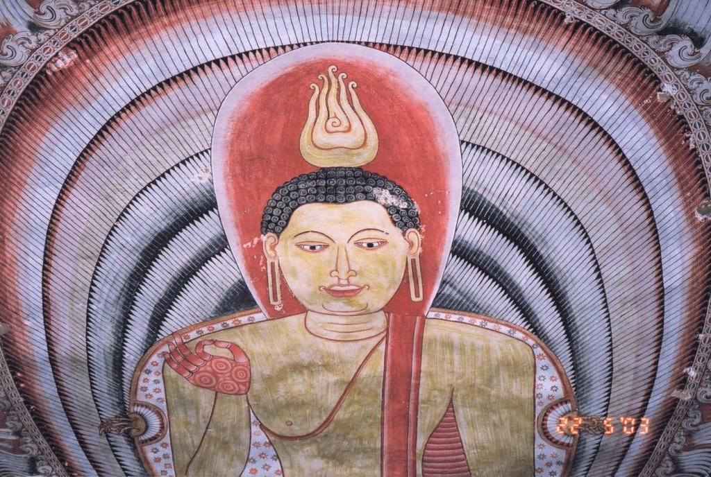 Painting in the ceiling of the Cave Temple, Dambulla, Sri Lanka - Photo by T.S.Bilhanan by tsbilhanan@gmail.com