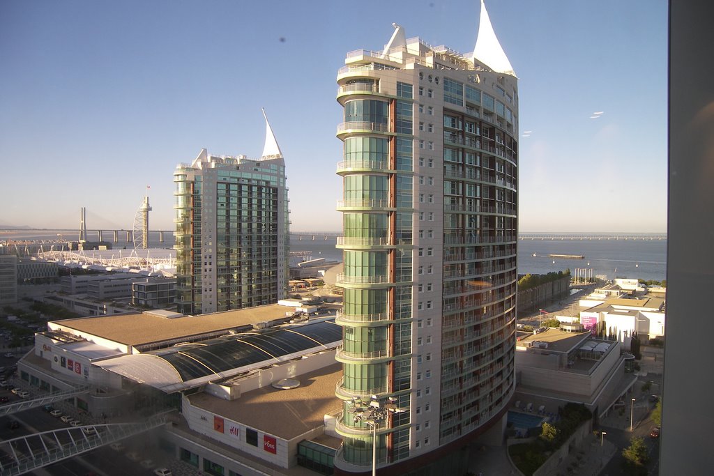 View over Parque de Tejo buildings by marco baldari