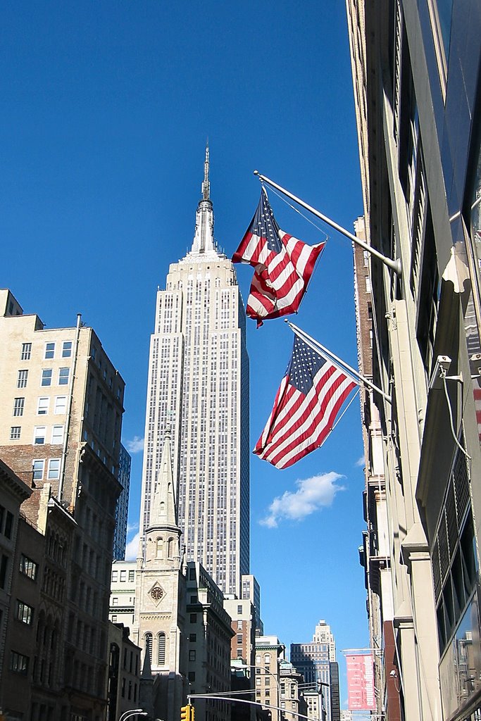 Empire State Building, with flags by W.i.m.