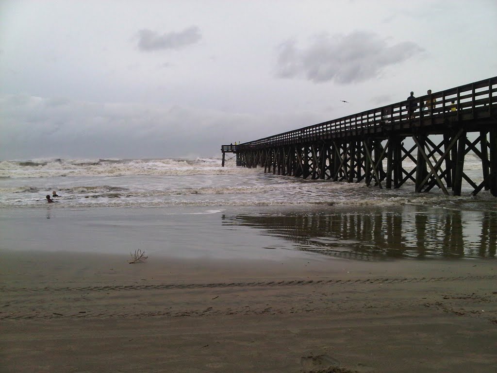 Rough Surf at Isle of Palms County Park - feeling effects of Hurricane Irene (2011) by Greg Milton