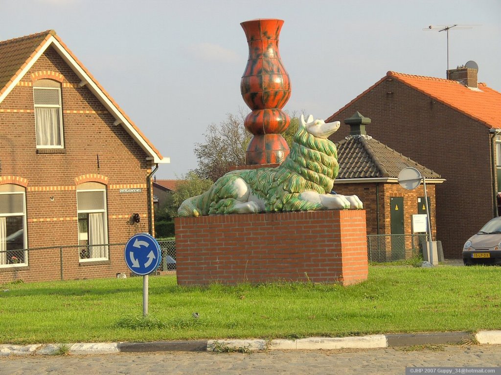 Statue at Roundabout from Delft - Pijnacker by guppy_34