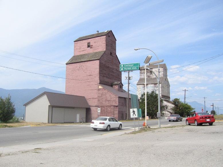 Old grain elevators near downtown Creston by Phill Hadikin