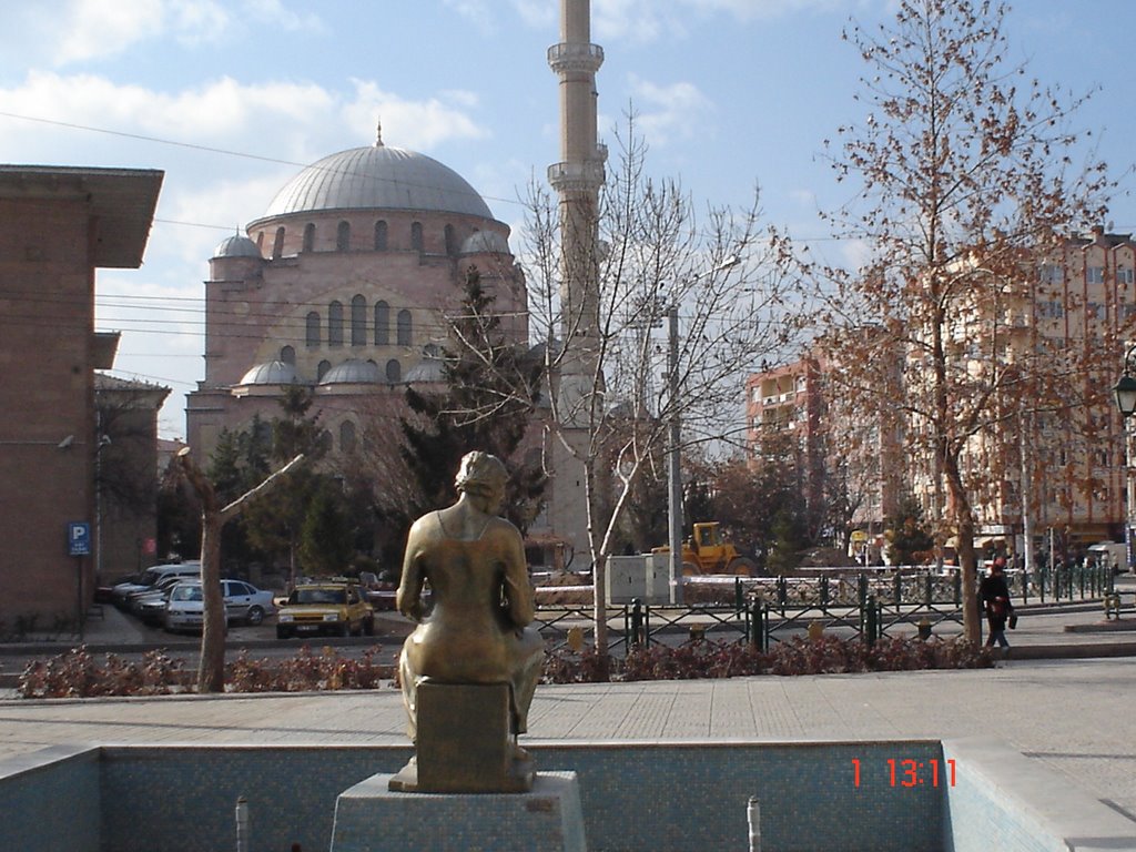 Statue of Mother & Reşadiye Mosque by ridvan tuncel