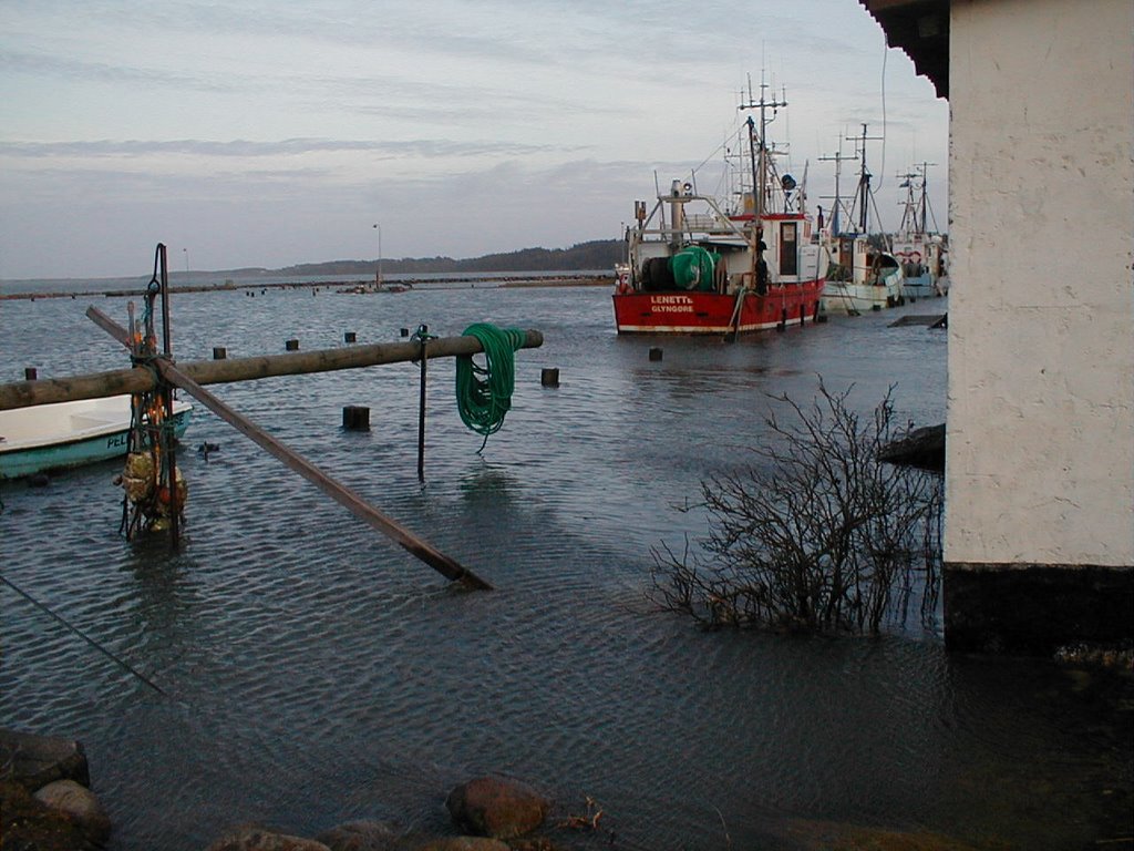 Flooding at the harbour of Glyngøre by Erik Grove-Nielsen