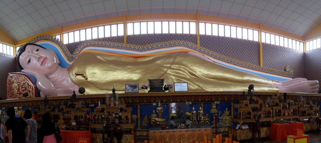 Reclining Buddha @ Burmese Buddhist temple in Penang by Dr.Azzouqa