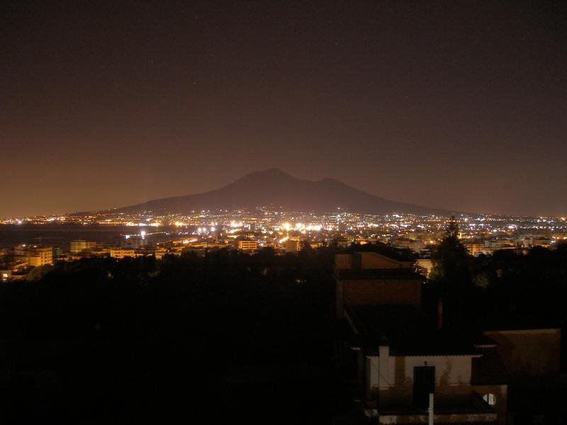 Vesuvius and cities by night from Hotel dei Congressi by Sokkk_y