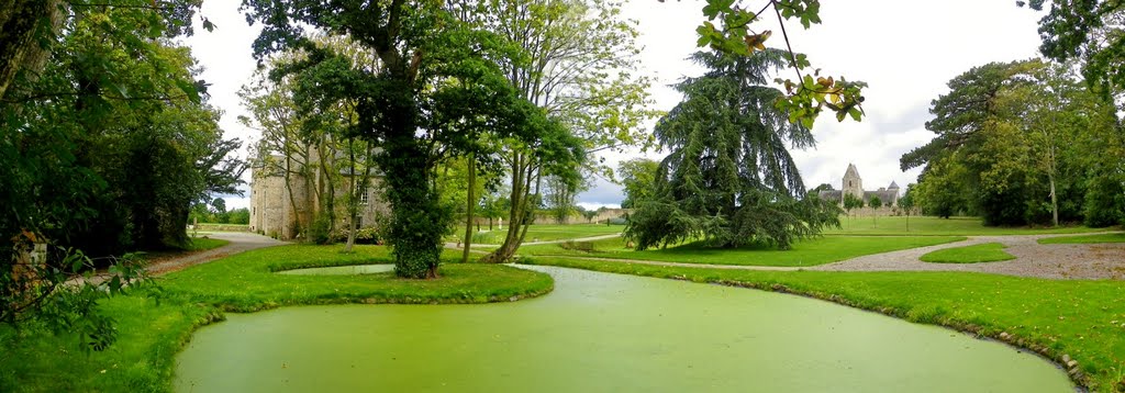 Etienville - Le château - Panorama 2 photos sur la mare by epaulard59