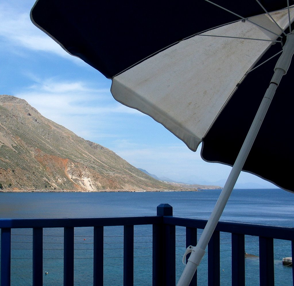 Sfakia - View across Loutro Bay - From Balcony of Pension Loutro Bay by Ray Langsten