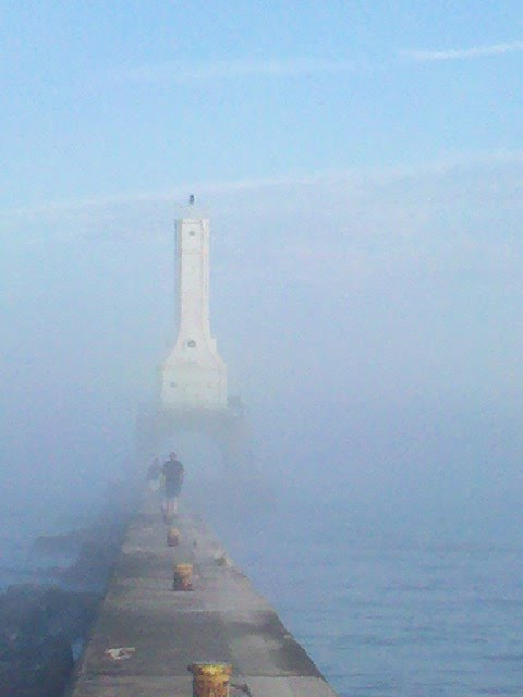 Lighthouse and pm fog port washington 2011 by brucev