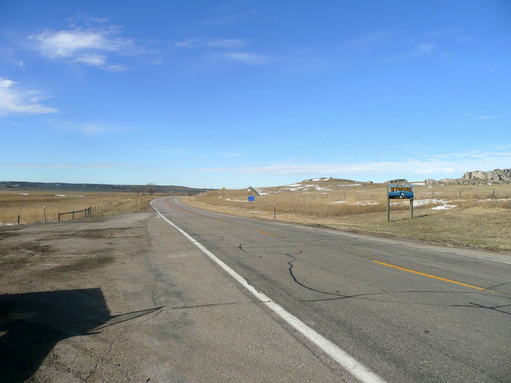 Alongside U.S. Route 20, at the Wyoming-Nebraska state line, viewing westerly. Van Tassell, Wyoming / Harrison, Nebraska by elifino57