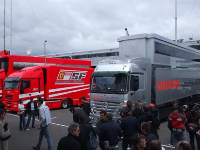 Silverstone, F1 team trucks in pit lane (2007) by jk1812