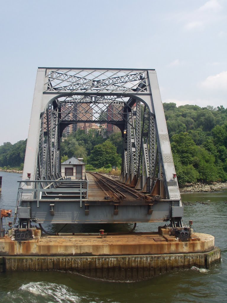 Railway interrupted by a rotating bridge by Nicchio