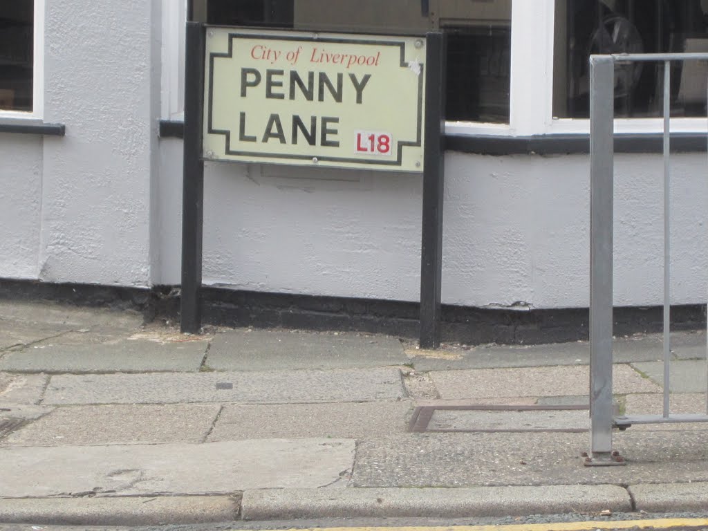 Beatles, Penny Lane Sign, opp Wine Bar by stegarnett