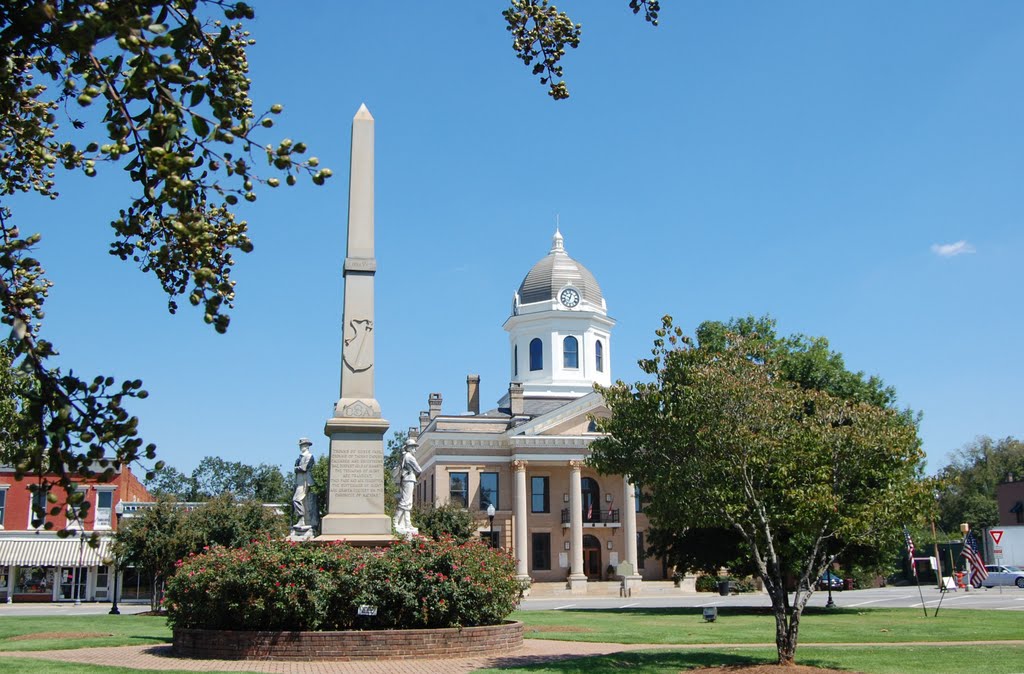 Confederate Monument and Jasper County Courthouse, Monticello by Gould B. Hagler, Jr.