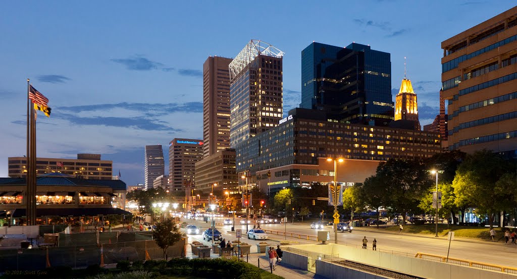 Baltimore Inner Harbor: View West on Pratt Street by Scott Gore