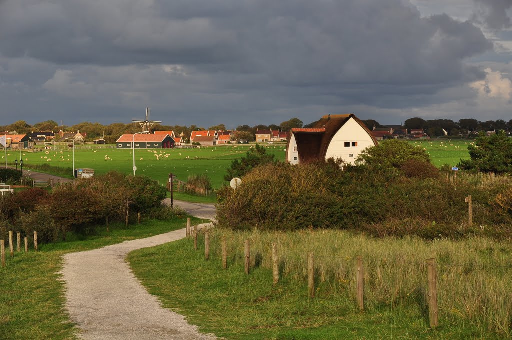 Looking towards Hollum's windmill by C. van den Toren