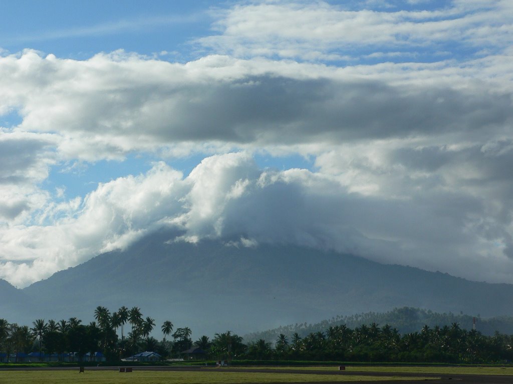 View on volcano from Manado airport (2007.IX) by DmitryTelnov