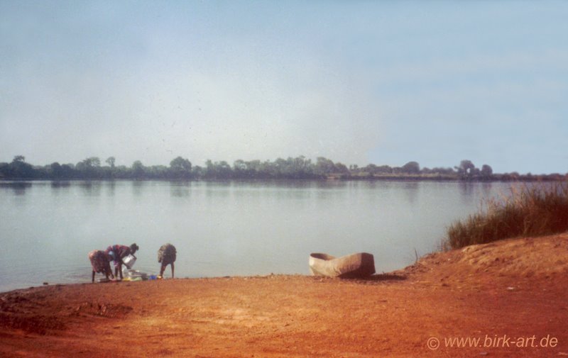 Women washing clothes in the Niger river near Kouroussa, Guinea by bastian birk