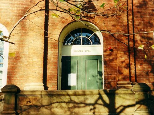 Harvard Hall Entrance by Storm Crypt