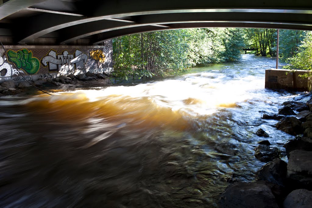 Caramel water in Akerselva at Nydalen, Oslo by bearded