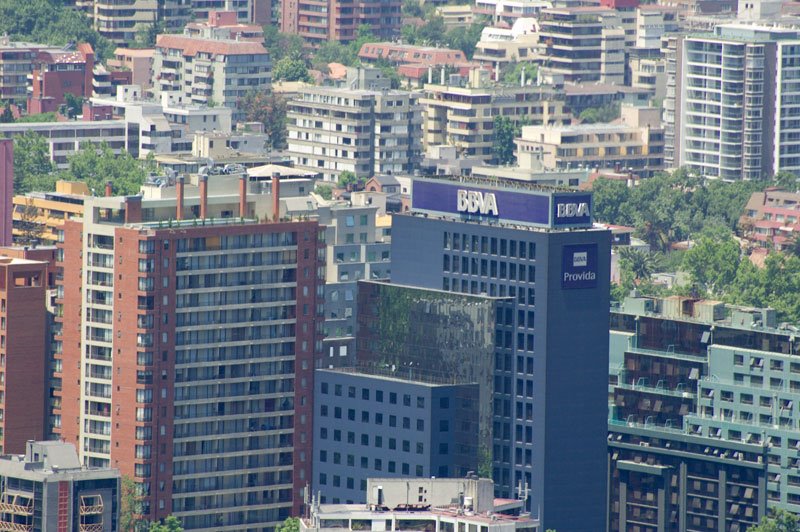 BBVA i hotel RQ view from Cerro san Cristobal by pomorskp