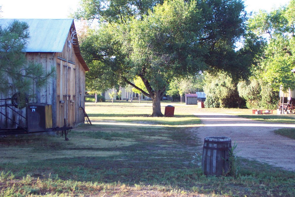 Looking south into Four Mile Historic Park from quarter-round at Forest and Exposition, Denver, Colorado by Rafi Metz