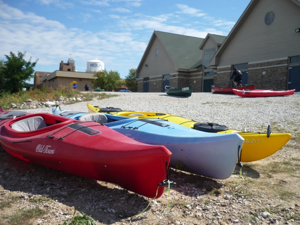 Kayaks at the Moline Boathouse by embryojoe