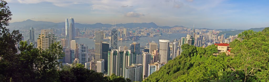 From Barker Road, Victoria Peak, Panorama by coljay72