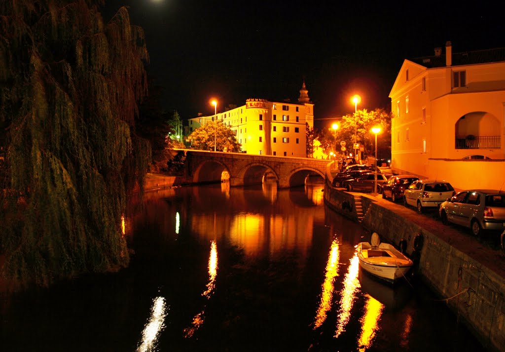 Crikvenica at night by Marin Stanisic