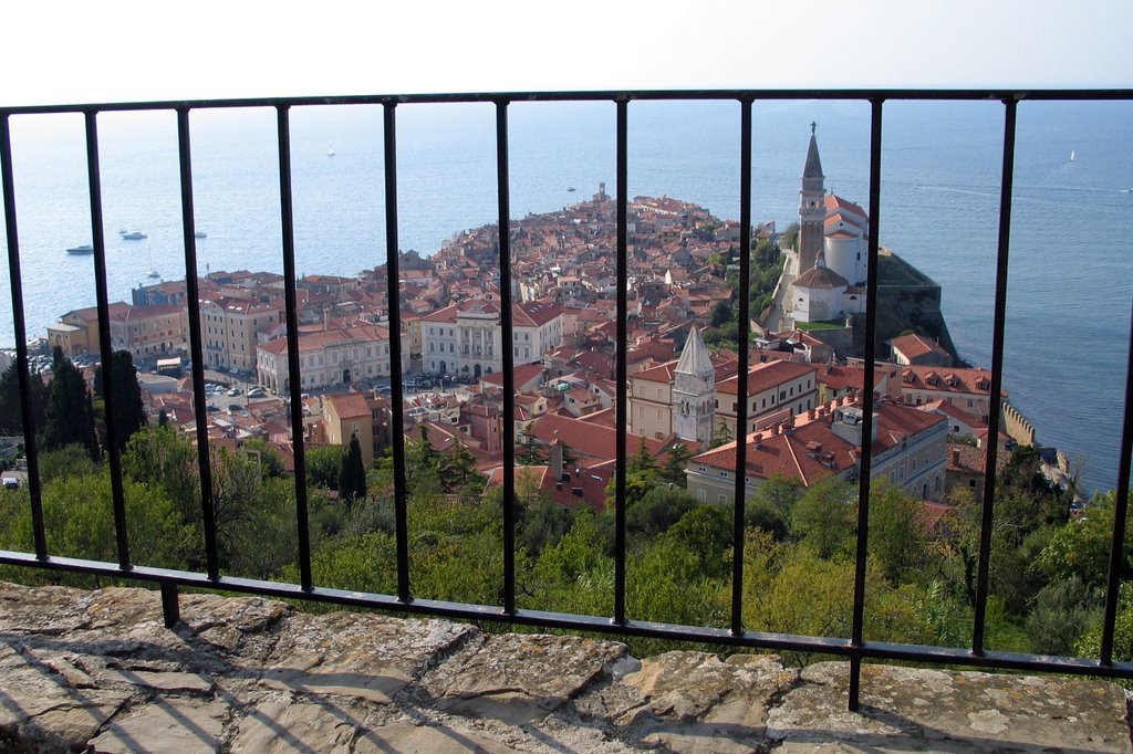 Piran from the city walls by Dušan Peteh