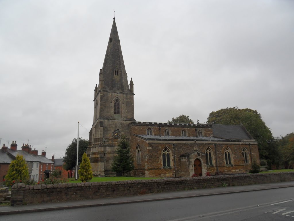 A dull day at Husbands Bosworth village church All Saints LE17 6LU by Bobsky.