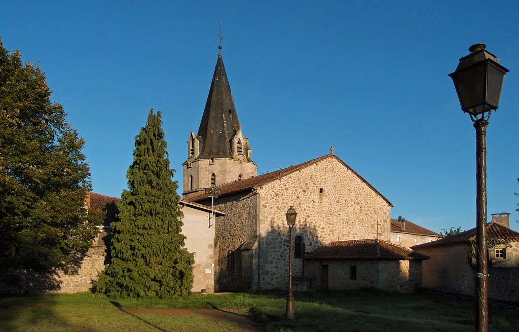 Abjat church in the morning sunshine - Sept 2011 by Mike Stuckey