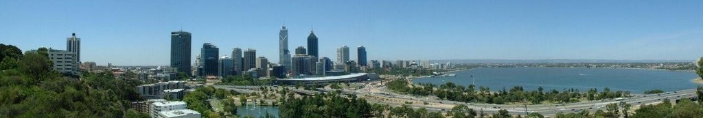 Perth & the Swan river - Panoramic by Ian Donald