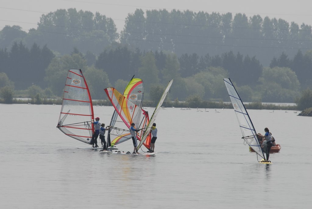 Windsurfers on tallington lakes by mike copestake