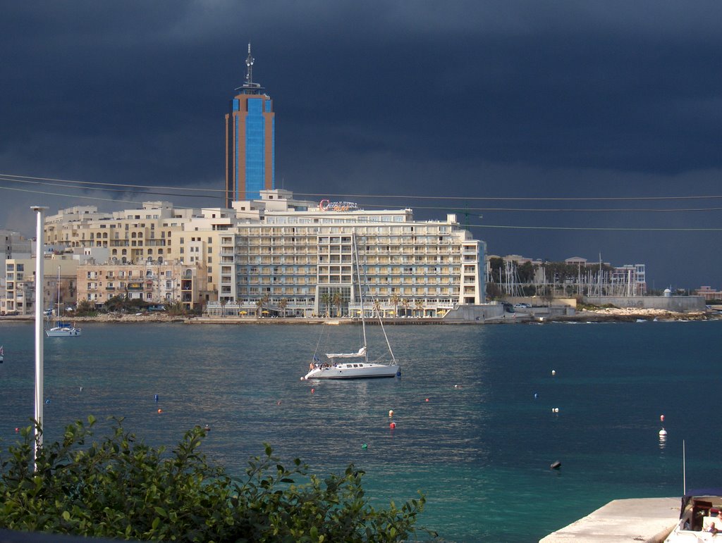 St. Julians Tower from Sliema by Julian Spalding