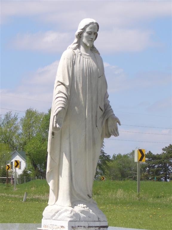 Christ statue on tombstone, near Lake Panorama, IA by marnox1