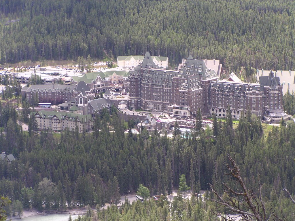 Banff Springs from Trail on Tunnel Mountain by Ray Caufield