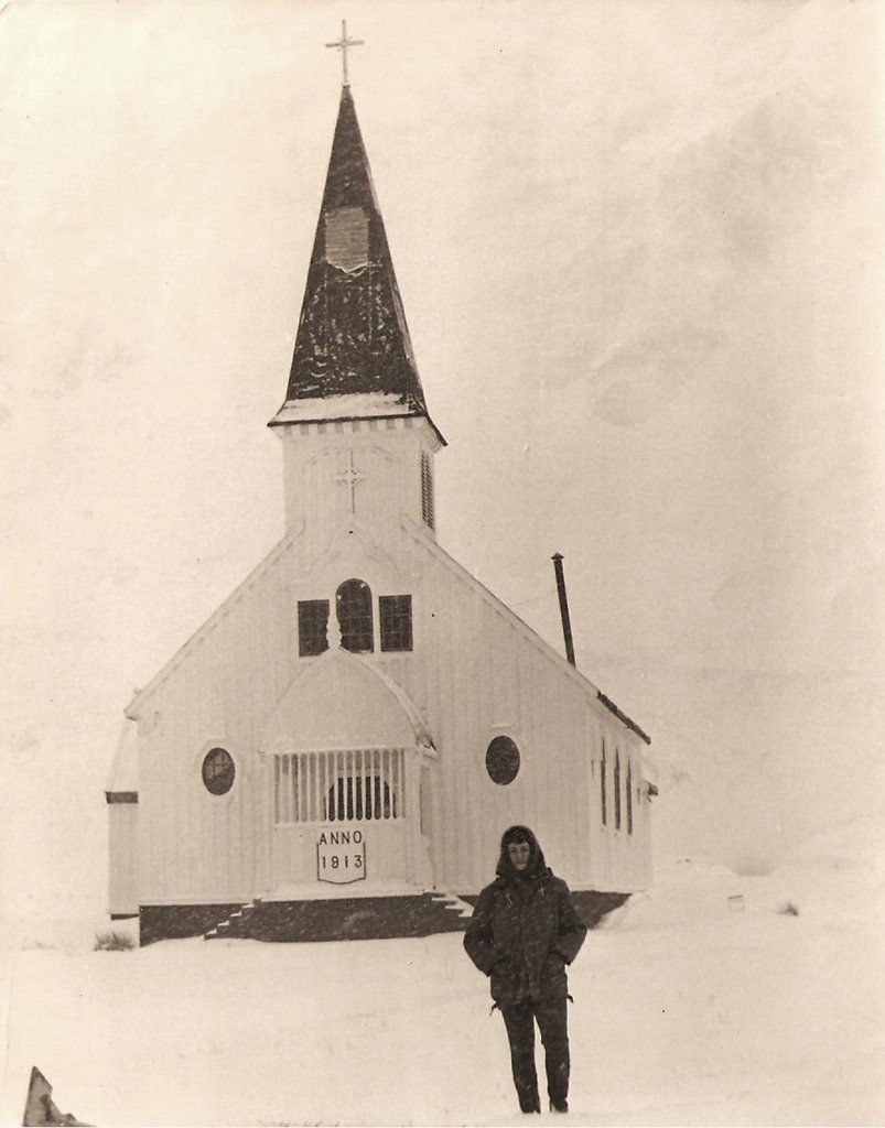 In front of an old church. 1980 by Natalya Sydorenko