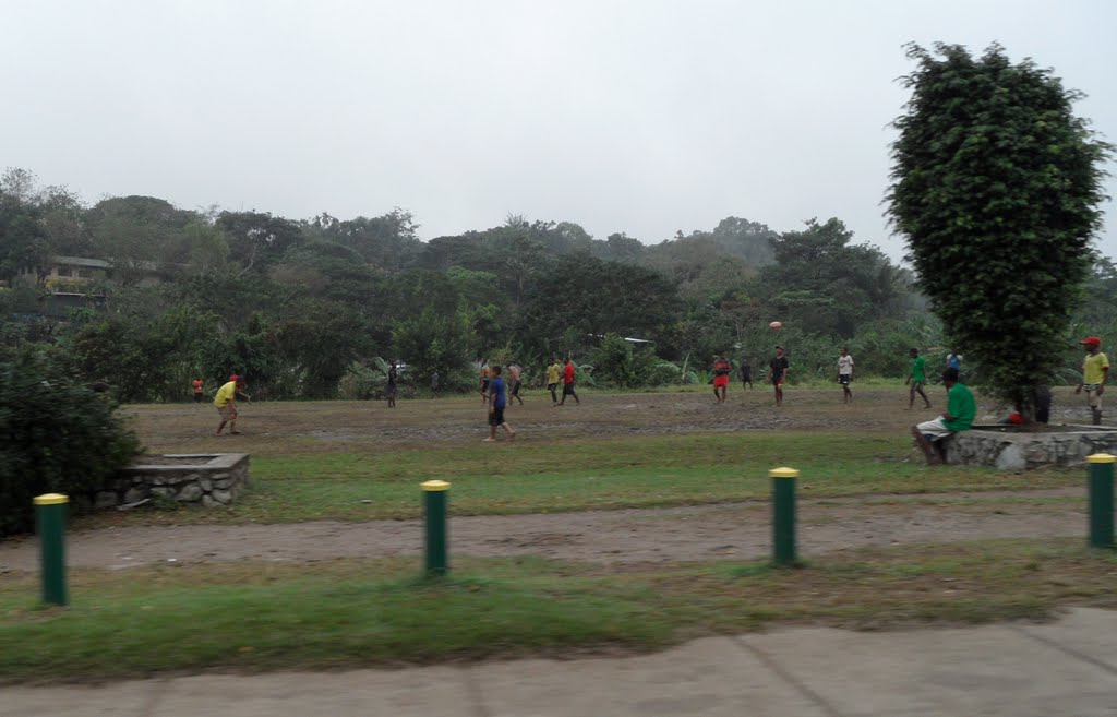 Png Boys Playing in Muddy Park area after heavy Rain in ERIMA area along Geauta Drive, on 14-06-2011 by Peter John Tate,