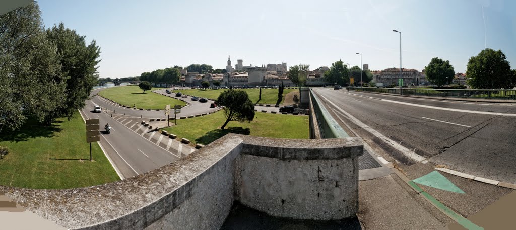 Avignon - Pont Edouard Daladier - CS5 Photomerge Viewing from NNE to SSE by txllxt