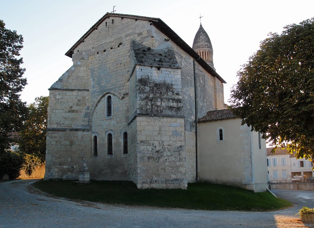 The rear of Allemans church - Sept 2011 by Mike Stuckey