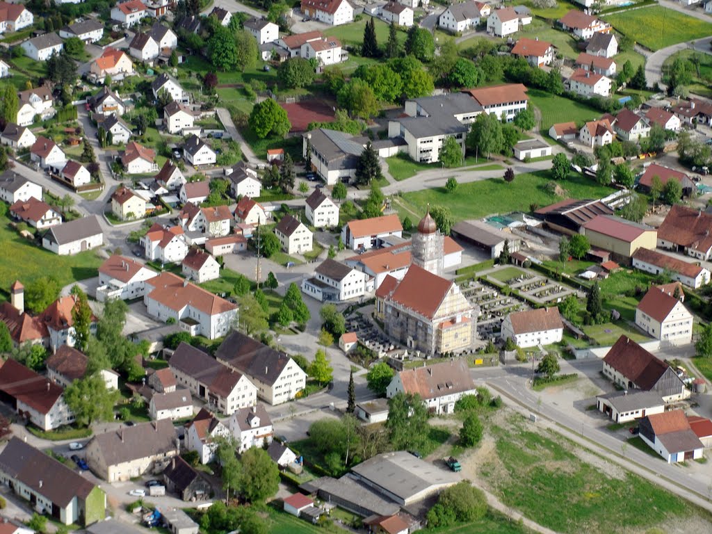 Luftaufnahme Boos Zentrum mit Kirche & Schule by CT-Flieger