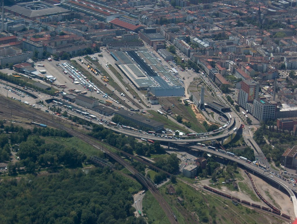 Flugaufnahme von Basel ehemaliger Badischer Güterbahnhof by bienenritter