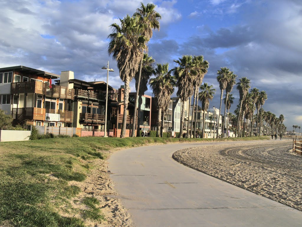 Bicycle path along the Pacific Ocean, Venice beach by al_ka