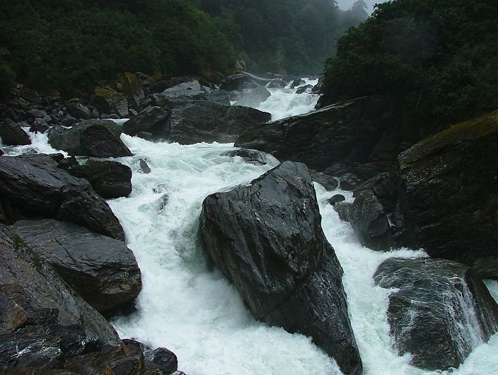 Gates of Haast falls on Haast River by EcologistGreg