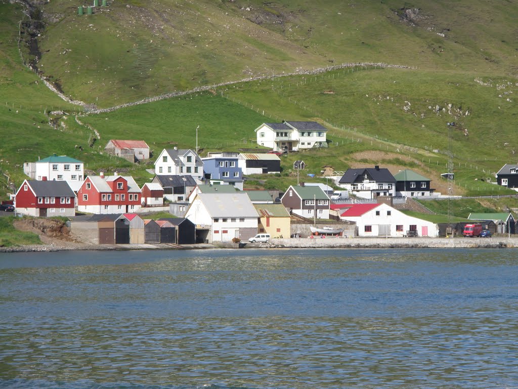 View from Sandavegur to North-Eastern part of Hvalba, Faroe Islands by Eileen Sandá